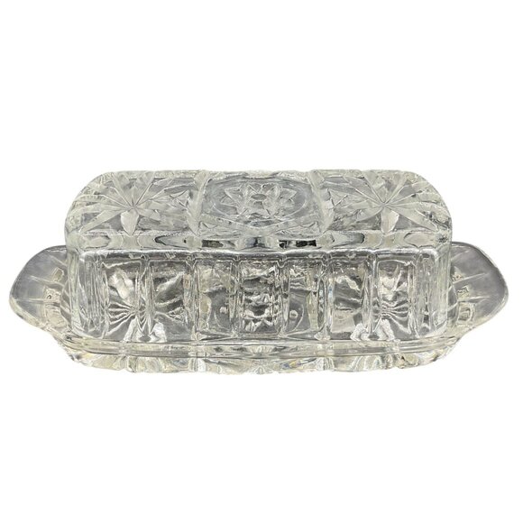 Vintage Anchor Hocking Prescut Butter Dish Star Of David Pattern 1960s - Picture 3 of 6